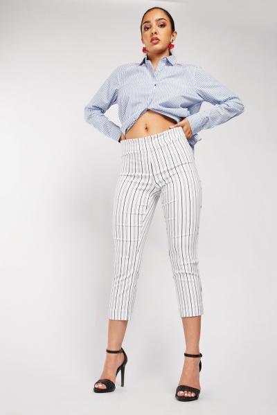 Striped Capri Trousers