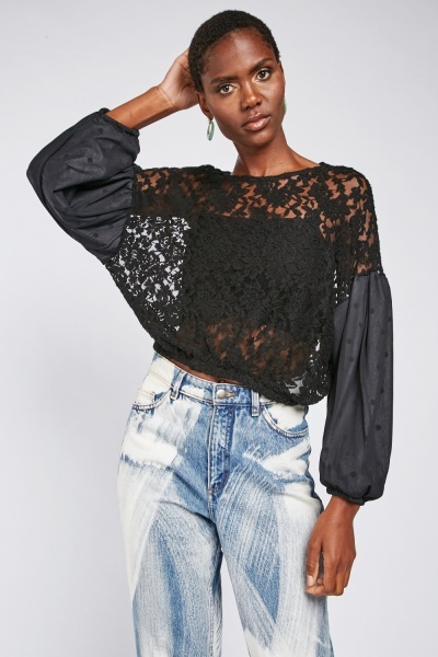 Slouchy Sleeve Lace Top