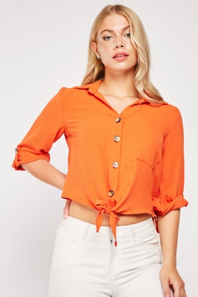 Single Pocket Front Crinkle Top