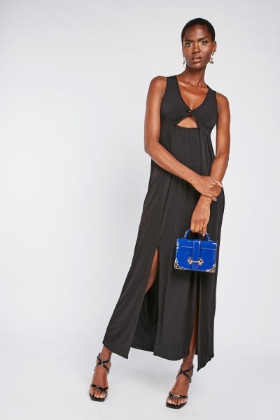 Twisted Front Cut Out Maxi Dress