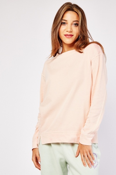 Lace Up Cotton Sweatshirt