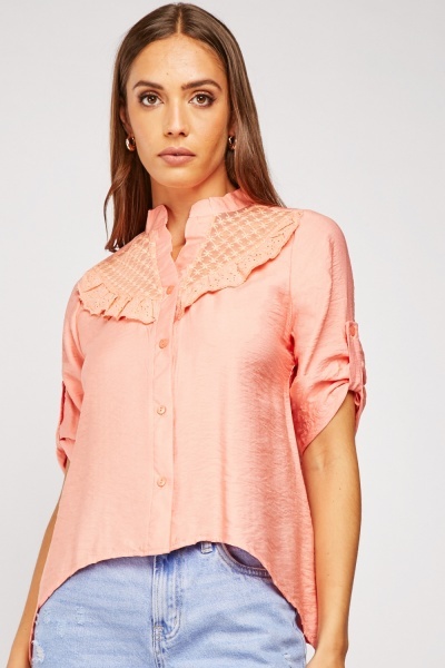 Broderie Mesh Contrast Top