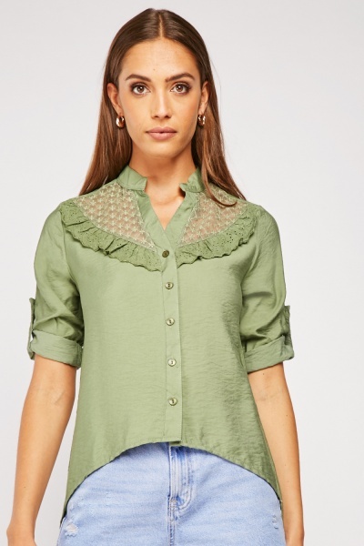 Broderie Mesh Contrast Top