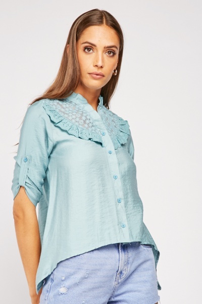 Broderie Mesh Contrast Top