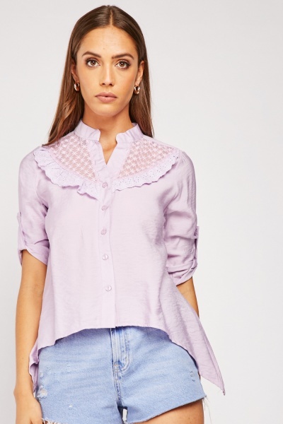 Broderie Mesh Contrast Top