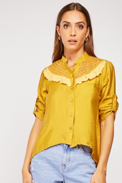 Broderie Mesh Contrast Top