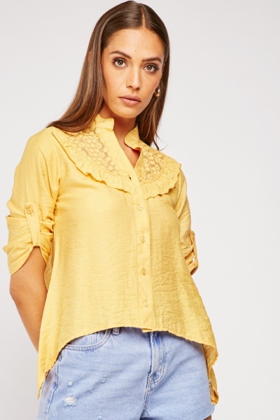 Broderie Mesh Contrast Top