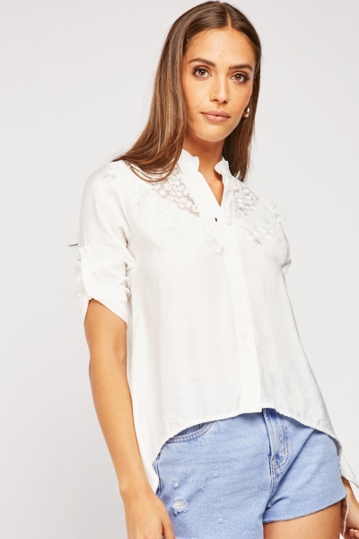 Broderie Mesh Contrast Top