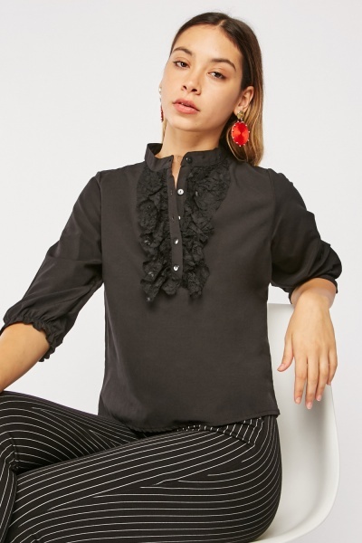 Jabot Lace Collar Blouse