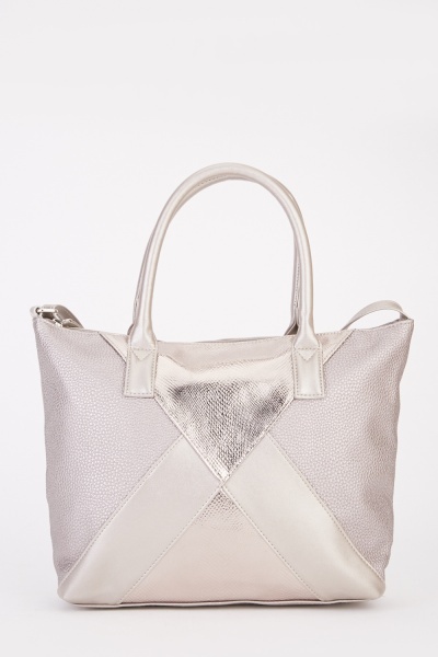 Shimmery Contrasted Tote Bag