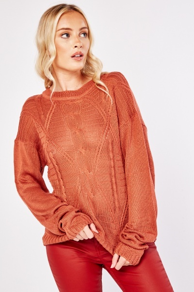 Cable Knit Pattern Jumper