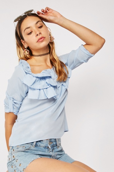 Layered Ruffle Panel Top