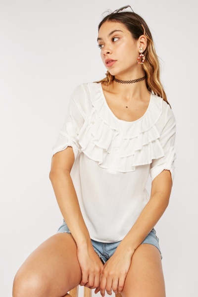 Layered Ruffle Panel Top