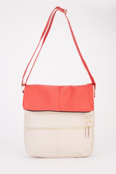 Textured Colour Block Shoulder Bag