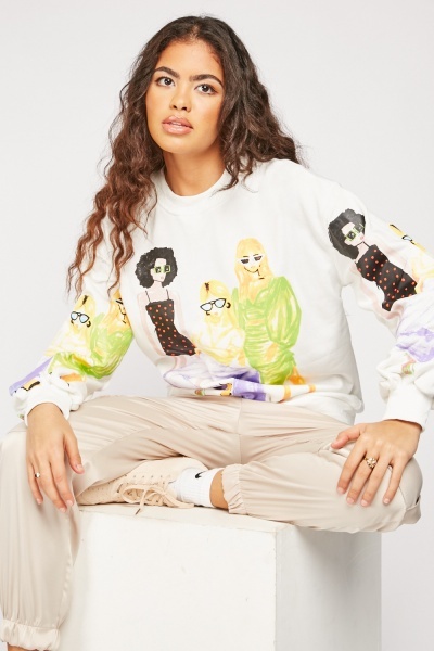 Fashion Illustration Detail Sweatshirt