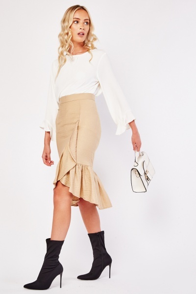 Ruffle Wrap Trim Skirt