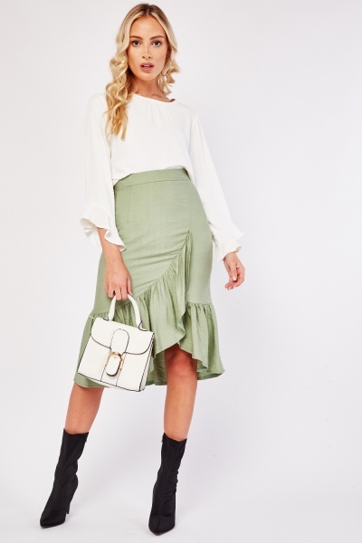 Ruffle Wrap Trim Skirt