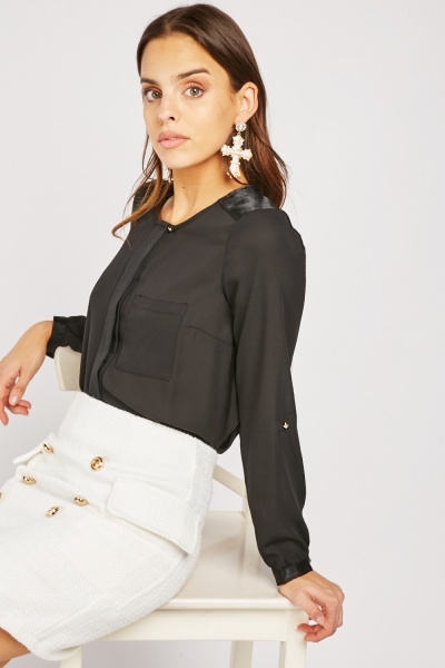 Silky Panel Chiffon Blouse