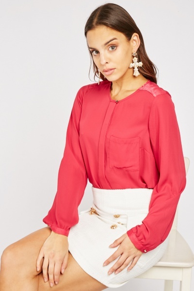 Silky Panel Chiffon Blouse