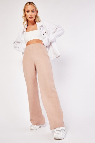 Straight Cut Cotton Trousers