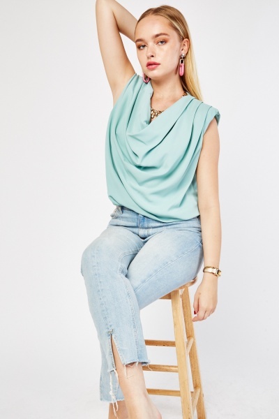 Cowl Neck Sleeveless Top