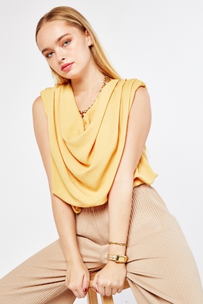 Cowl Neck Sleeveless Top