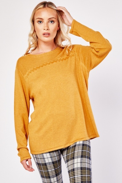 Lurex Zig-Zag Pattern Knit Sweater