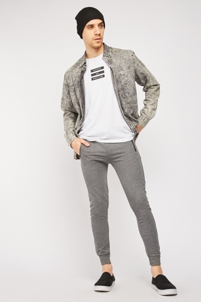 Side Printed Logo Mens Cotton Joggers