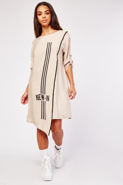 Striped Asymmetric Shift Dress