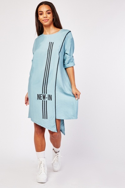 Striped Asymmetric Shift Dress