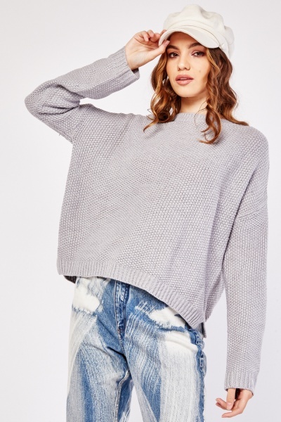 Textured Knitted Casual Jumper