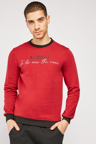 Graphic Print Contrasted Mens Sweater