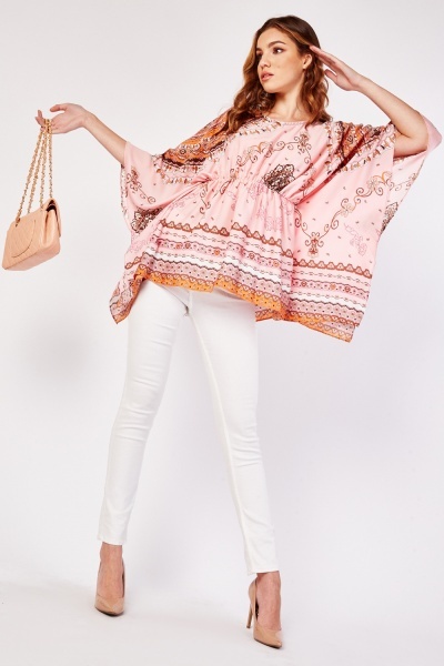 Ethnic Print Kaftan Top