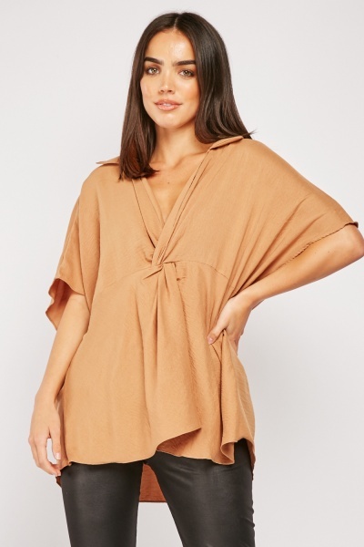 Twisted Front Loose Blouse