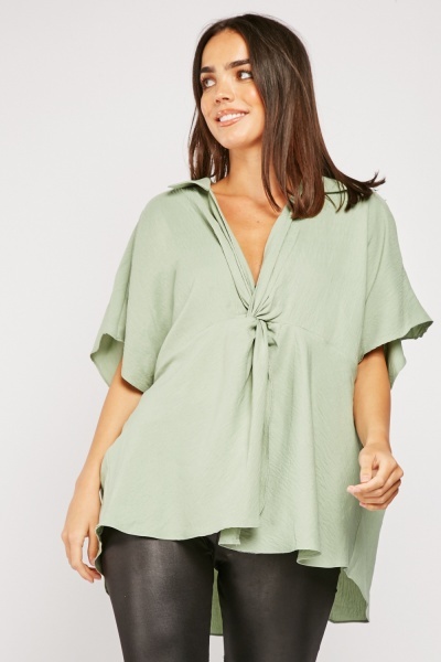 Twisted Front Loose Blouse