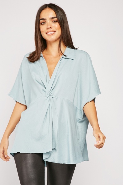 Twisted Front Loose Blouse