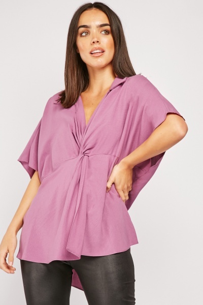 Twisted Front Loose Blouse