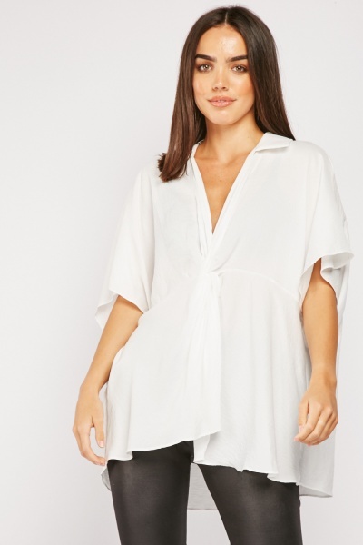 Twisted Front Loose Blouse