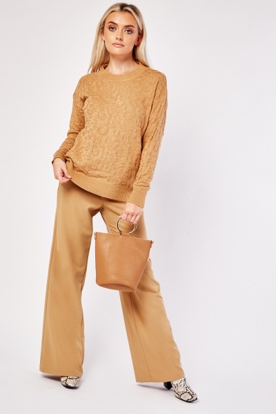 Shimmery Ribbed Trim Jumper