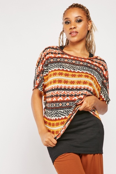 Printed Short Sleeve Top