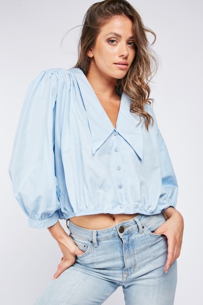 Chelsea Collared Crop Blouse