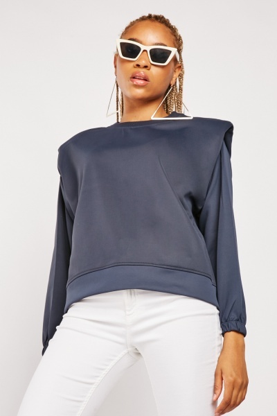 Padded Shoulder Casual Sweater