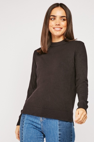 Plain Fine Knit Casual Sweater