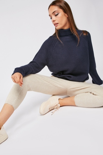 Chunky Roll Neck Knit Jumper