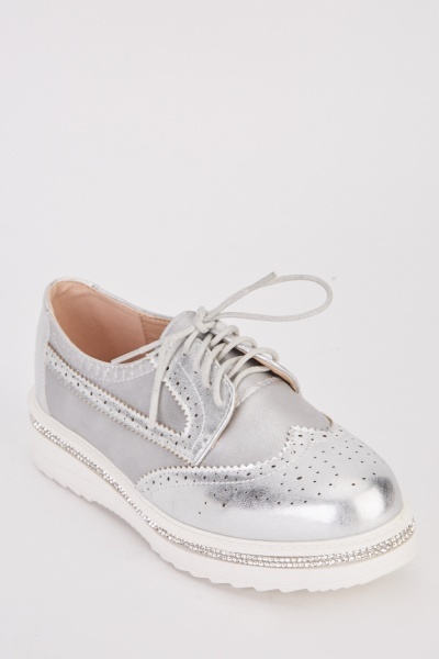 Encrusted Shimmery Brogue Shoes