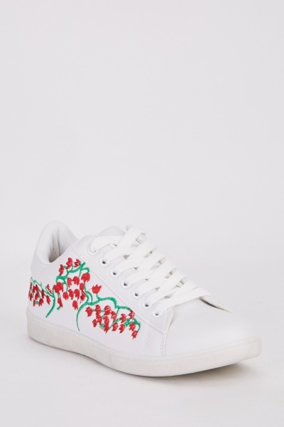 Flower Embroidered Sneakers
