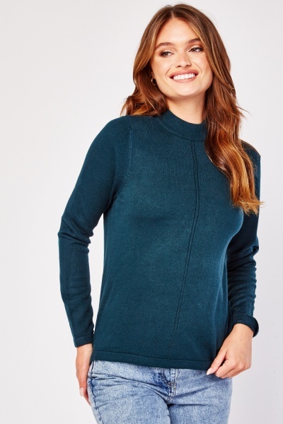 Ribbed Panel Knit Sweater