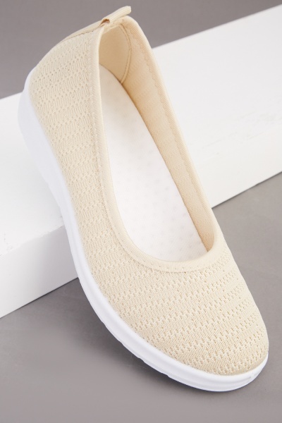 Perforated Wedged Slip On Shoes