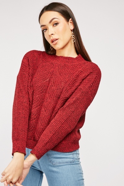 Speckled Cable Knit Jumper