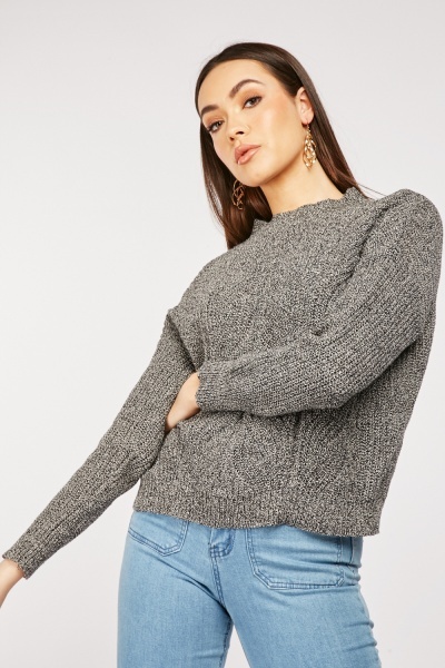 Speckled Cable Knit Jumper